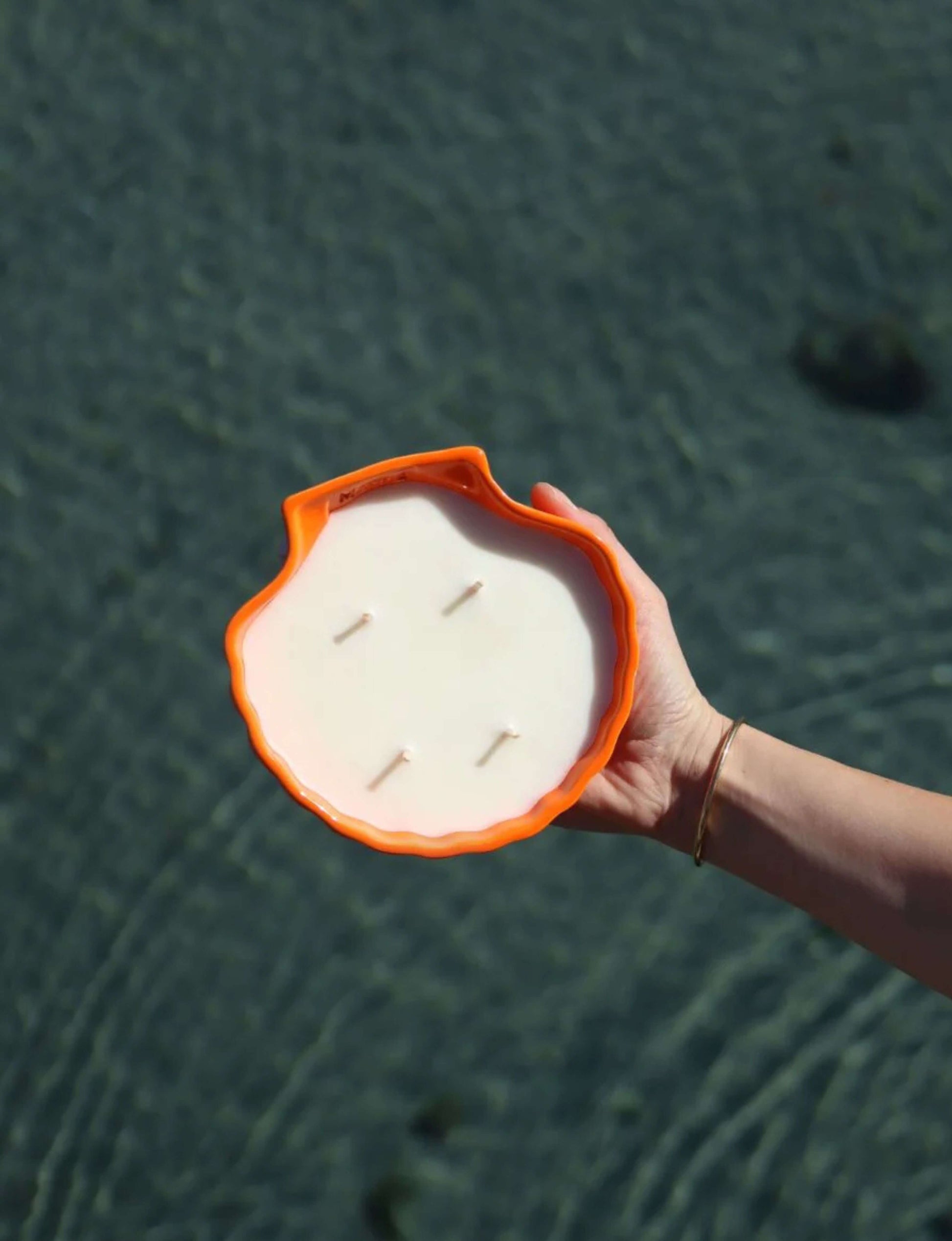 bougie coquillage orange marseille