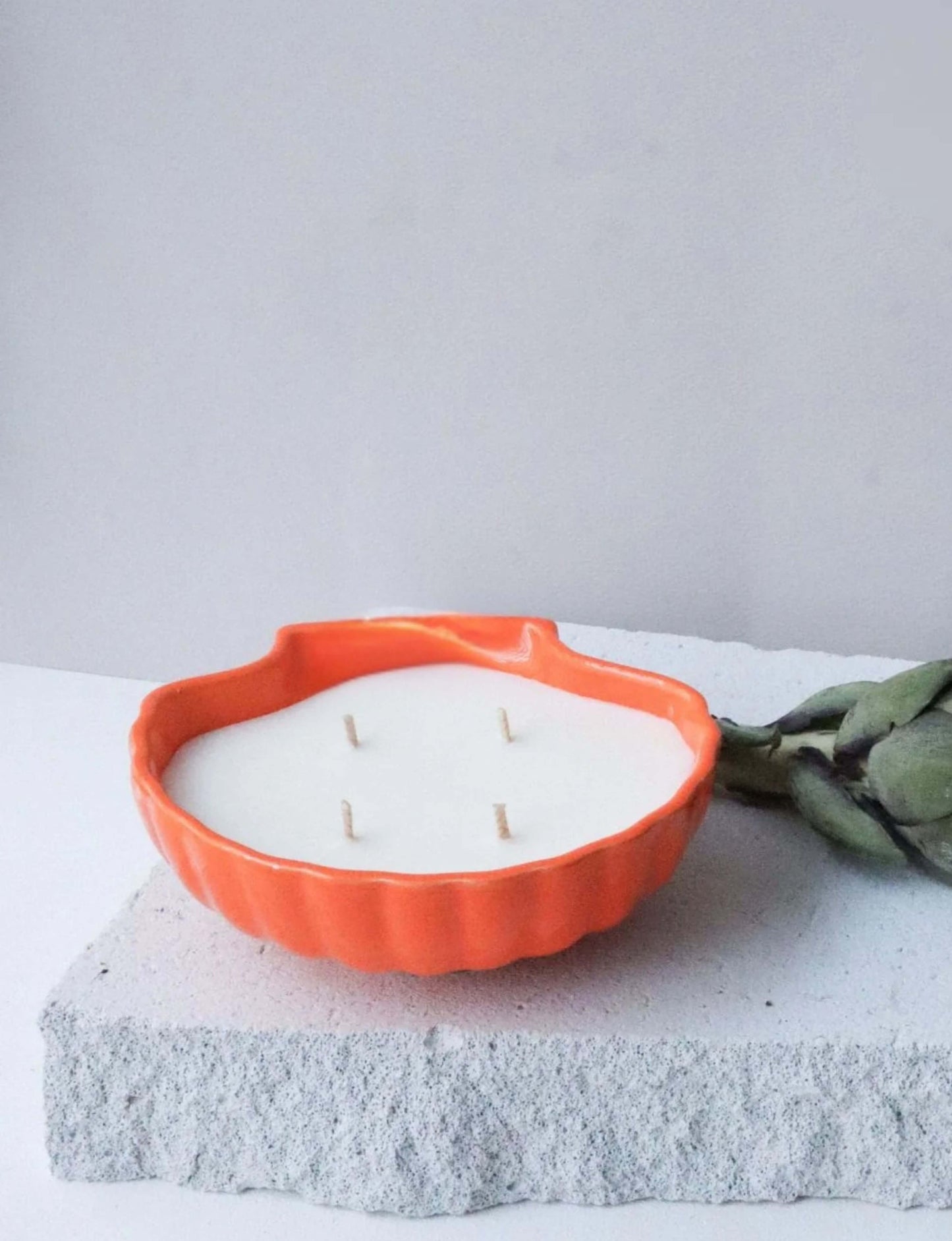 bougie coquillage orange pop beata