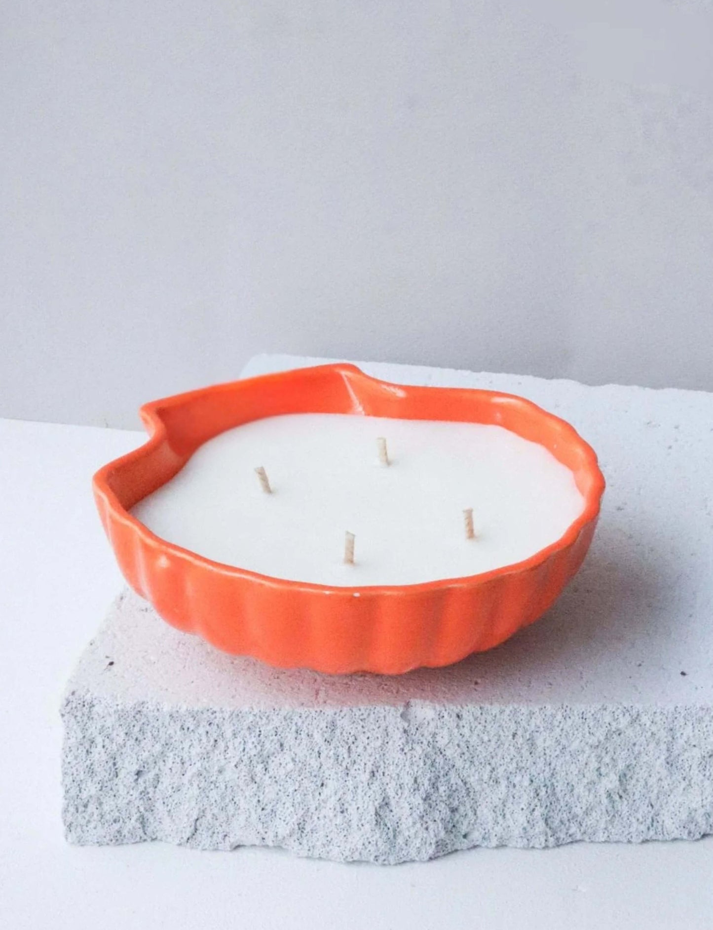 bougie coquillage orange pop retro