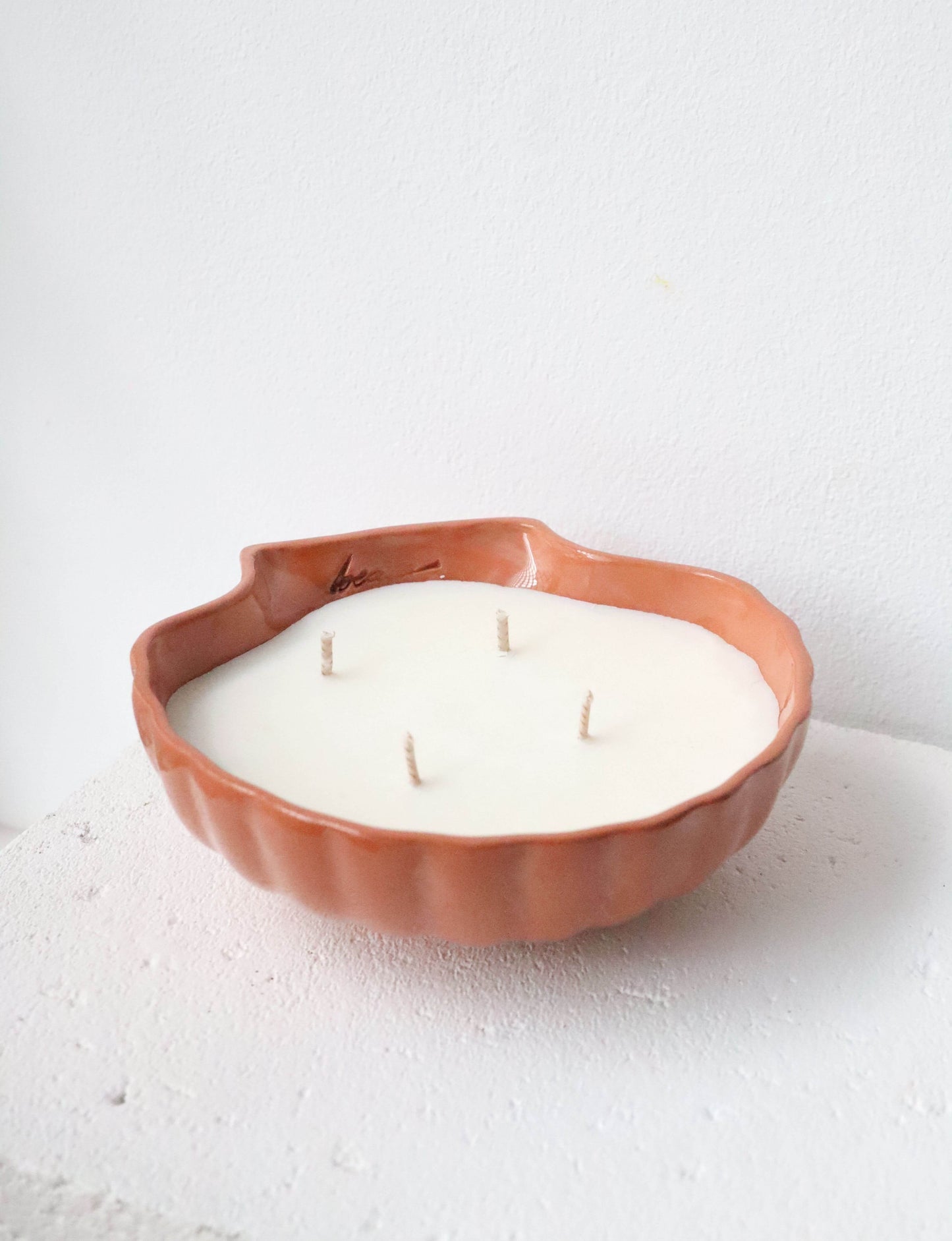 bougie coquillage terracotta fabriquée à marseille beata