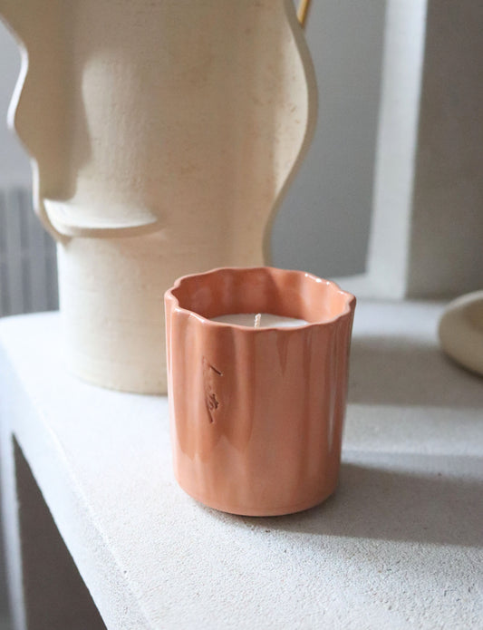 bougie tasse artisanale céramique