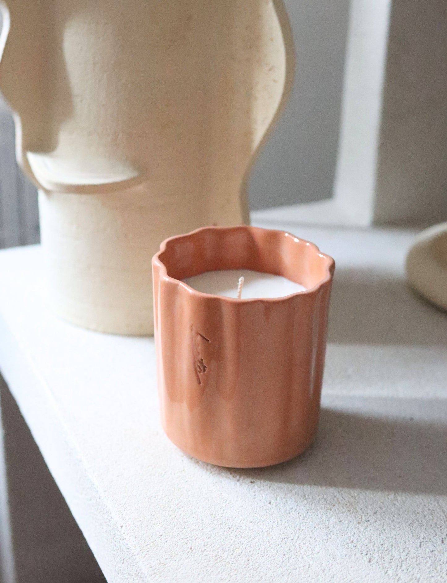 bougie tasse terracotta