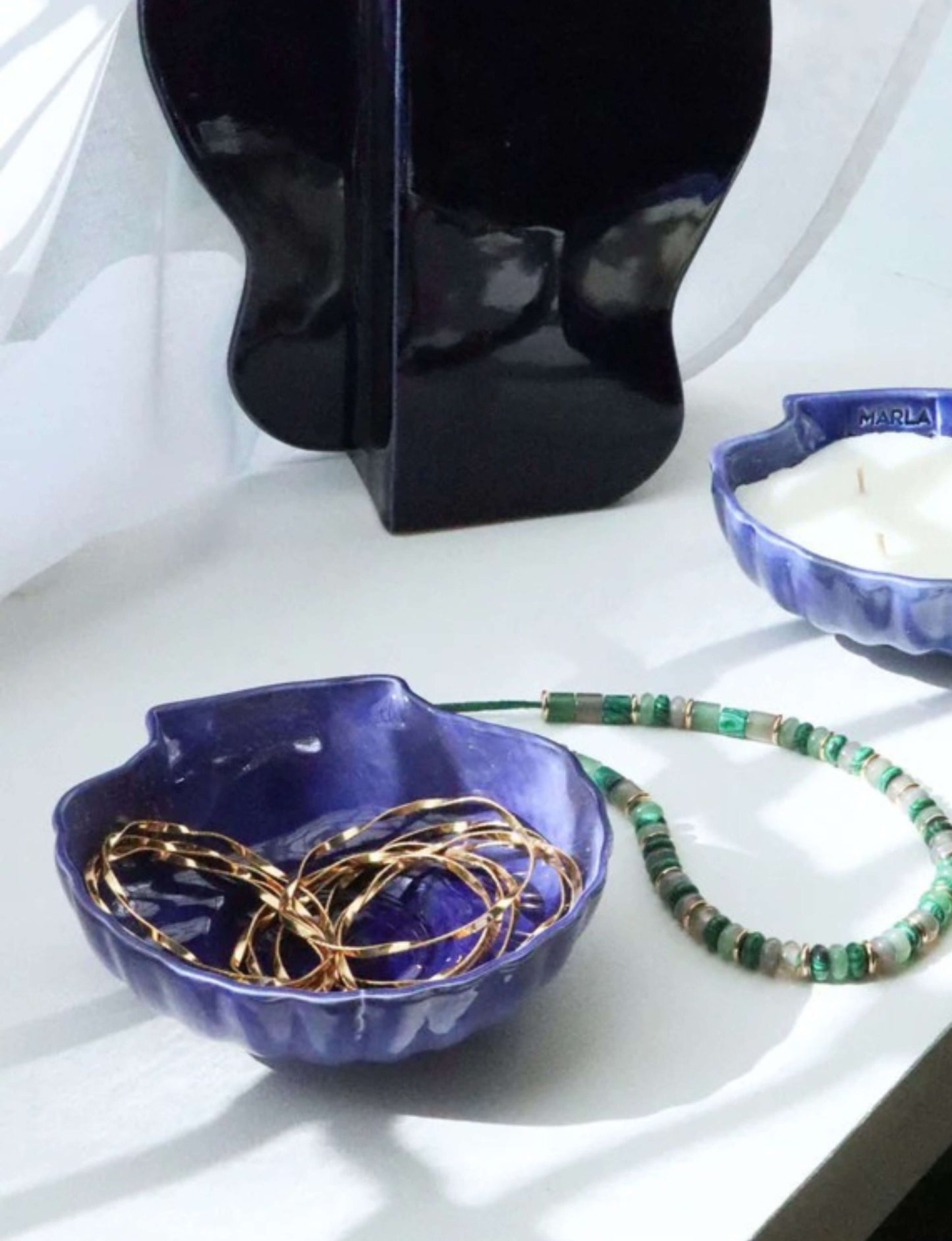 coupelle bijoux coquillage ceramique bleu klein