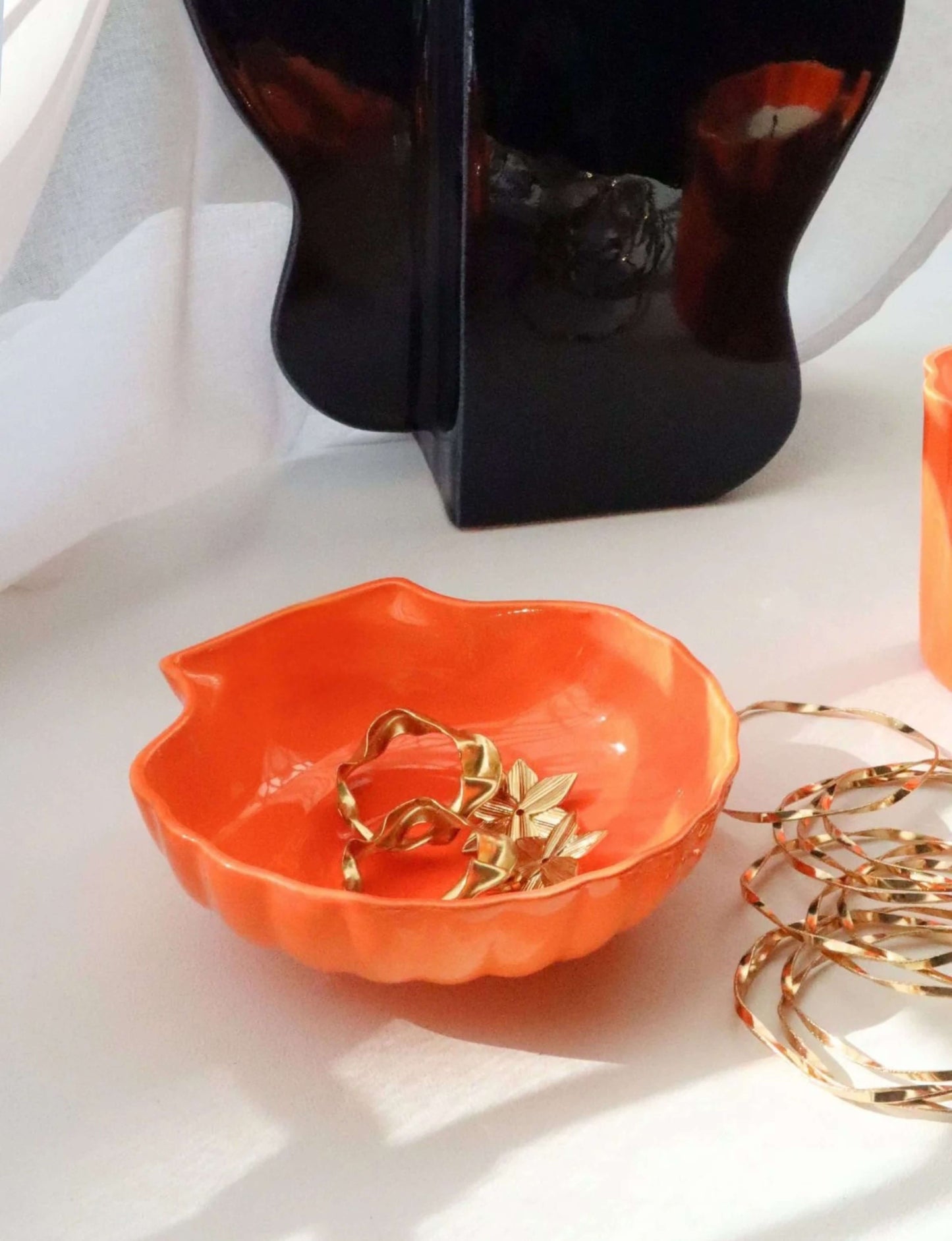 coupelle coquillage bijoux orange