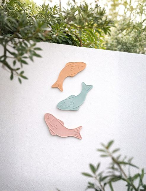 Poisson Céramique Mural Bleu Ardoise