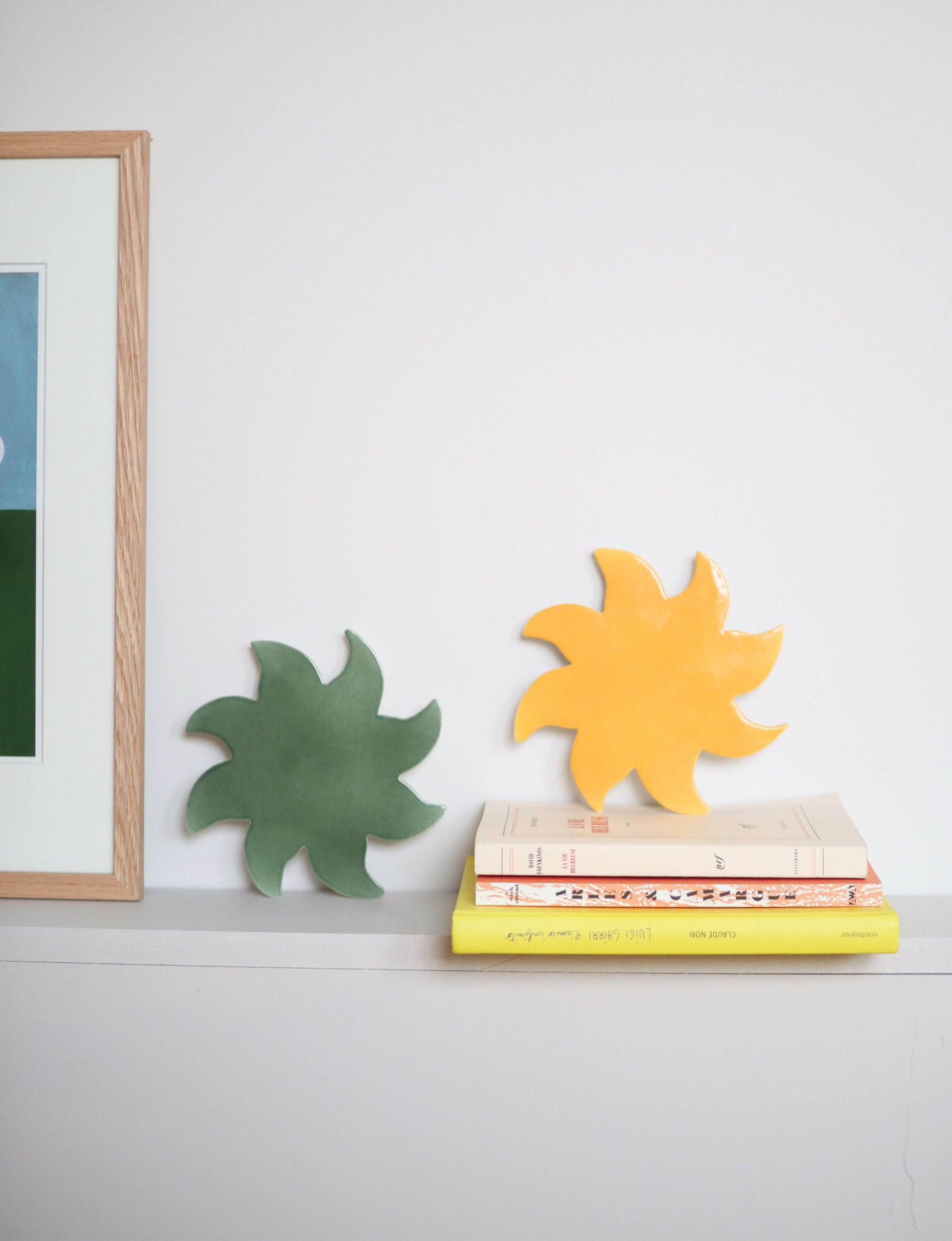 soleil deco murale applique jaune