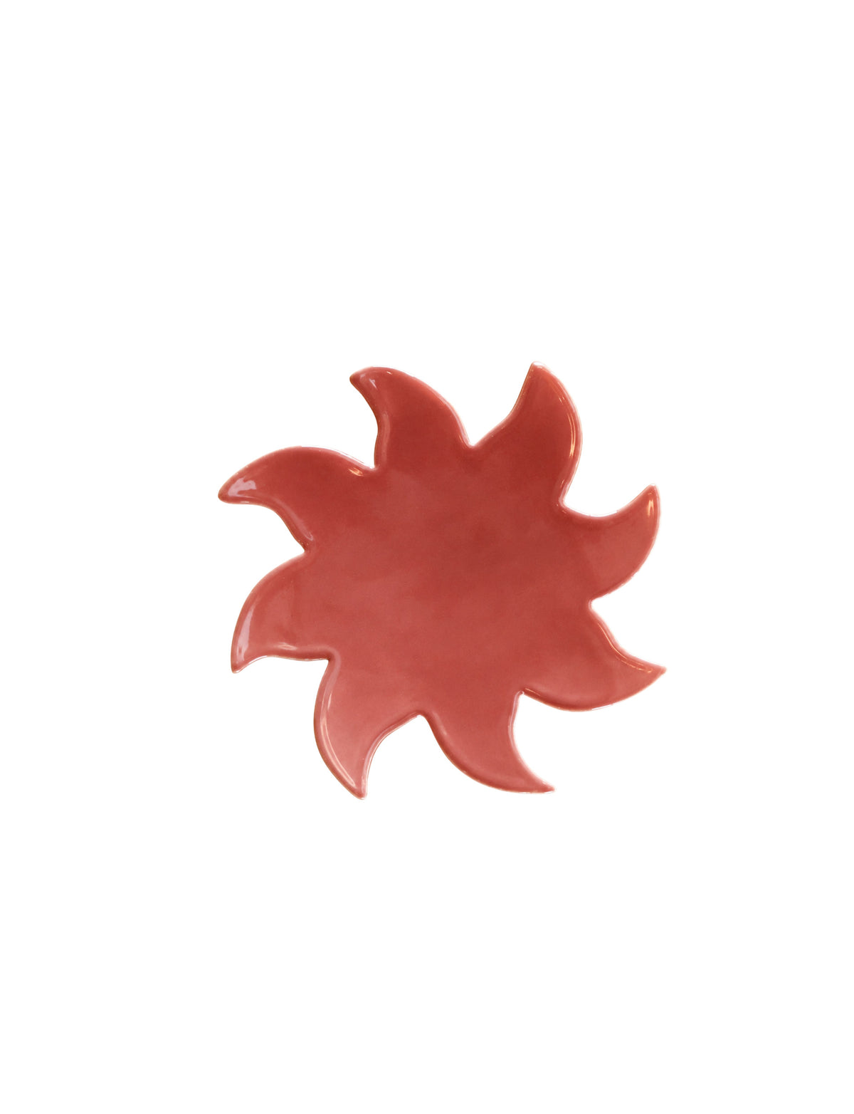 soleil mural en céramique couleur rose grenat