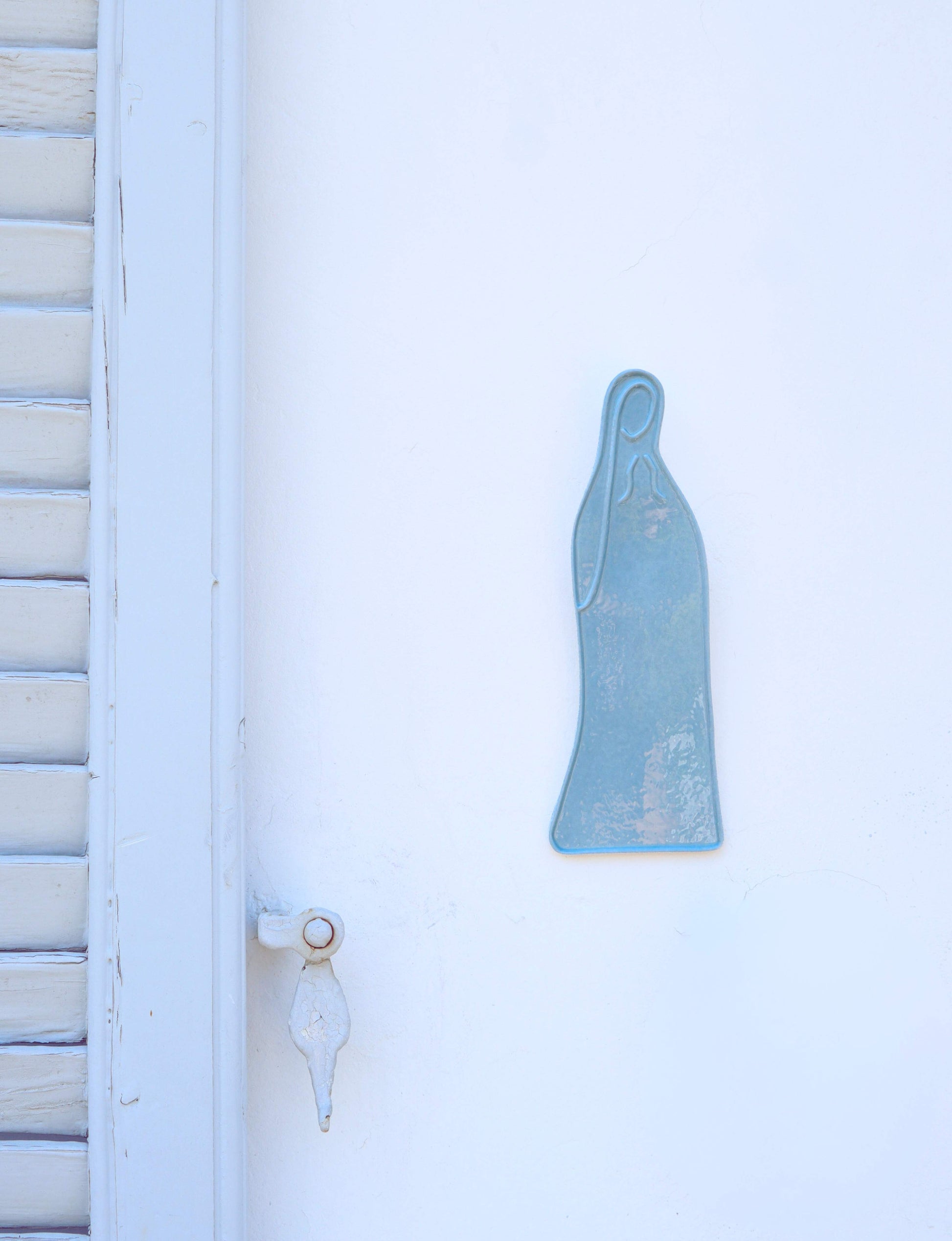 statue vierge marie murale bleu cadeau de naissance