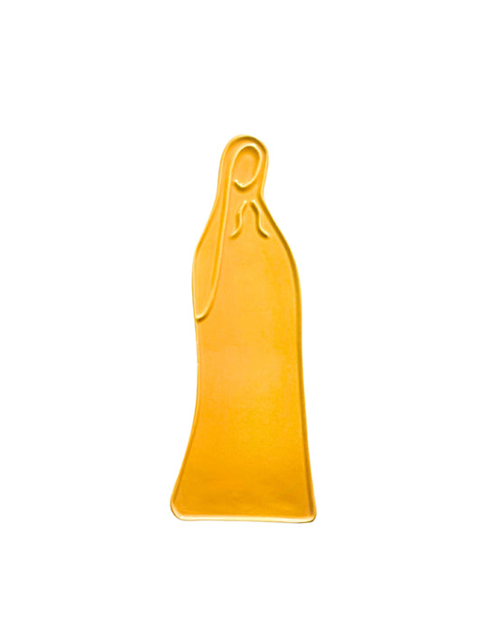 statue vierge murale jaune en céramique cadeau de naissance