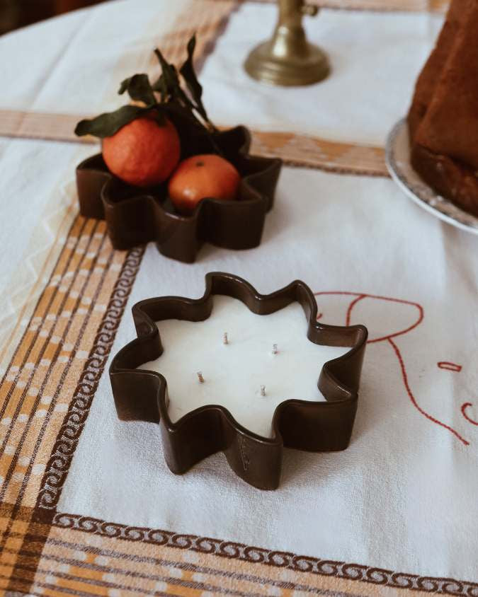 bougie soleil céramique