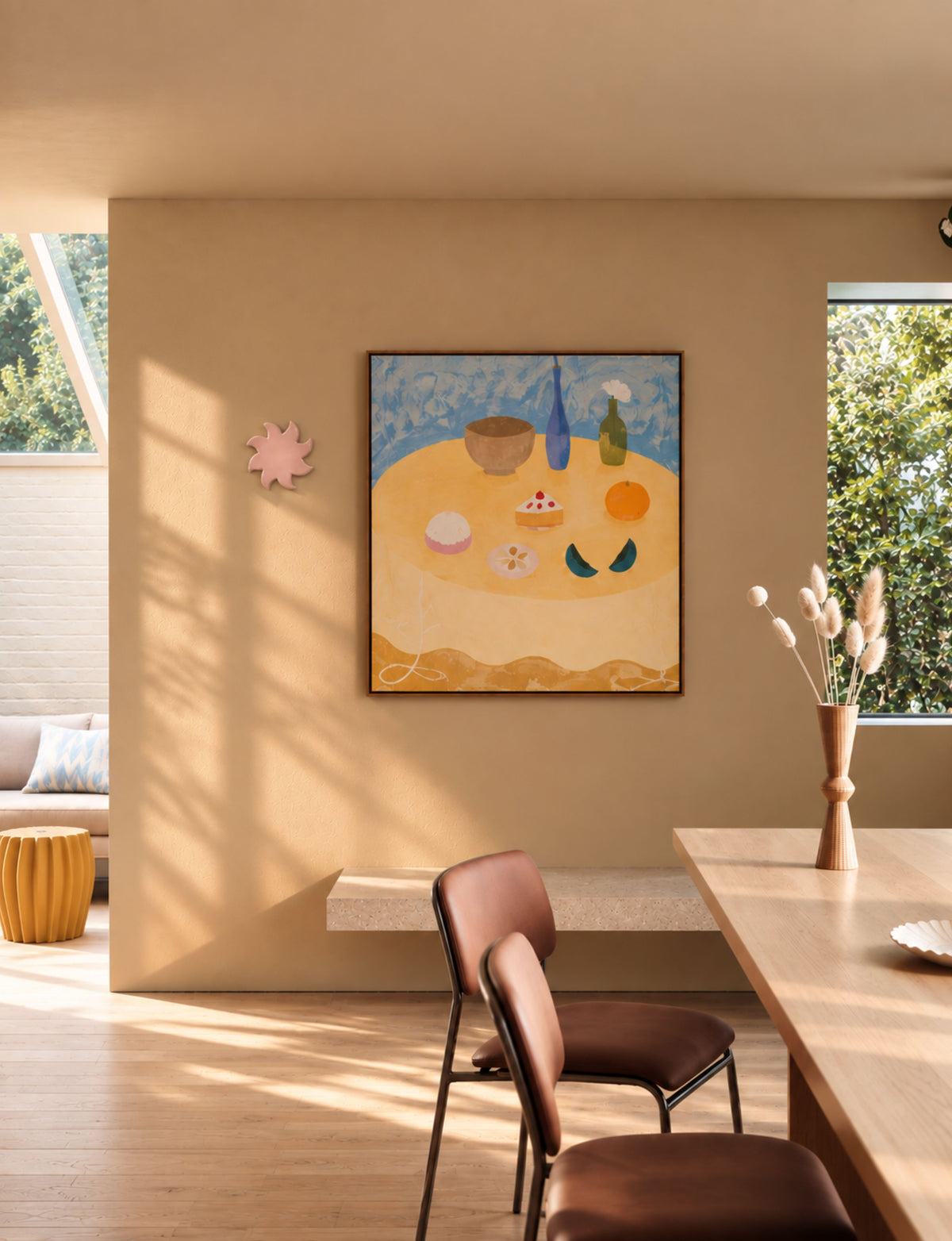 Soleil Décoratif Mural Rose Poudré