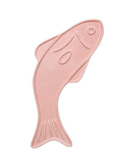 décoration céramique poisson rose poudré