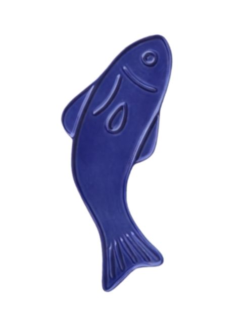 poisson céramique mural bleu outremer