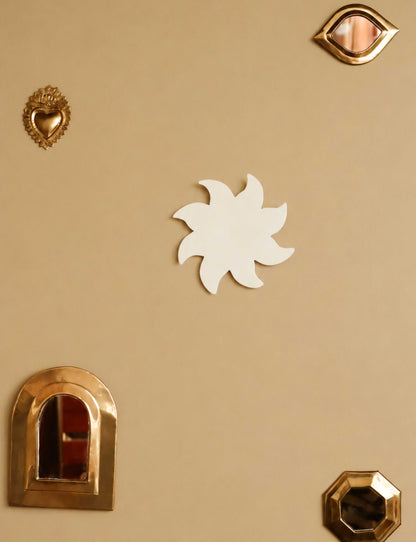 Soleil Décoratif Mural Blanc Mat