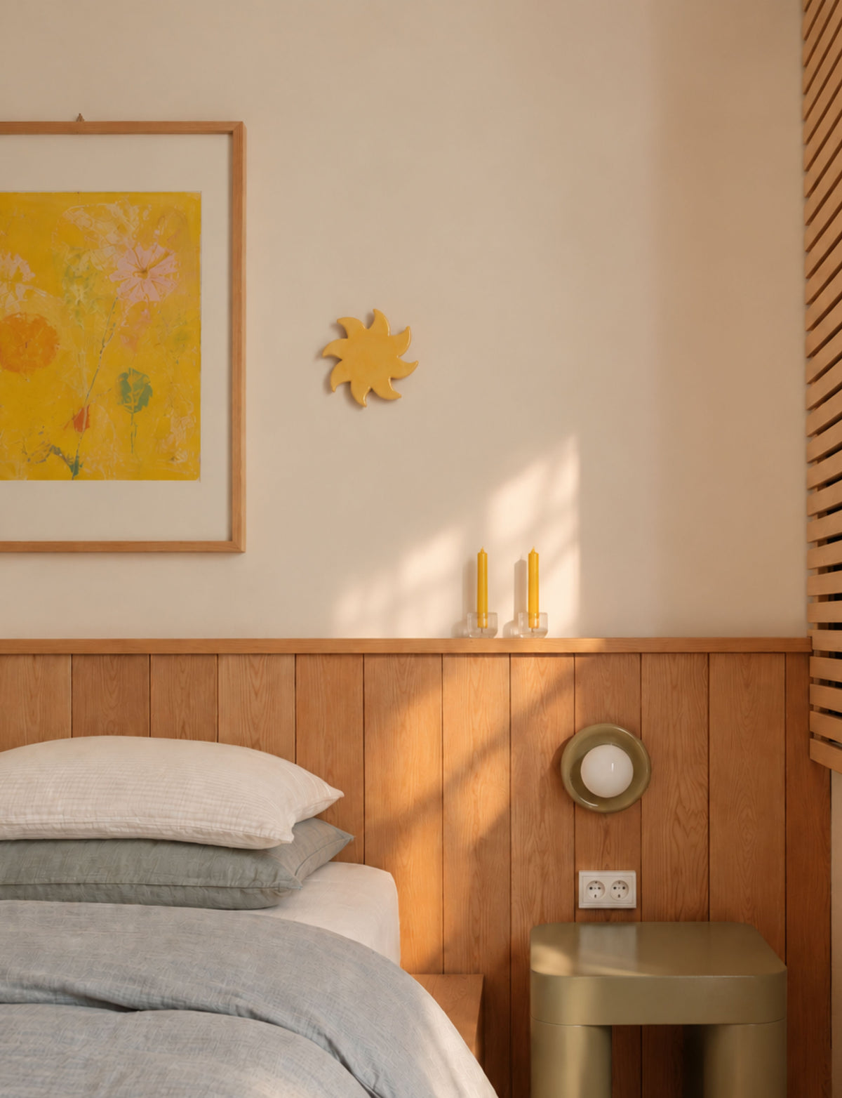 Soleil Décoratif Mural Jaune