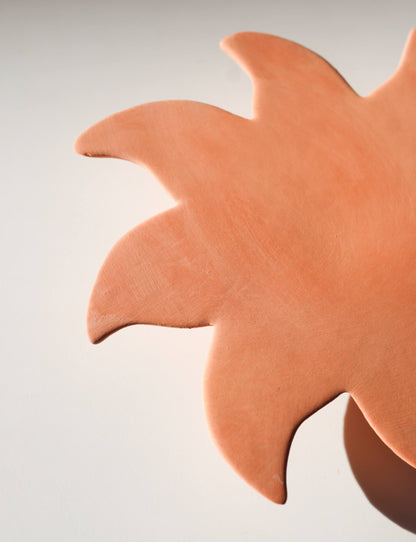 Soleil Décoratif Mural Terre Cuite Brute