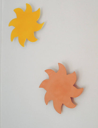 Soleil Décoratif Mural Terre Cuite Brute