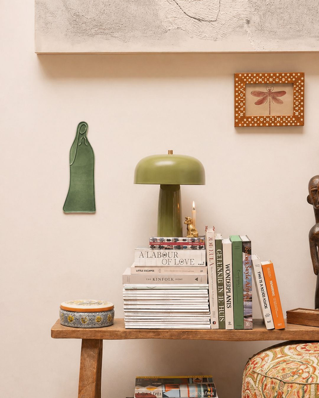 Vierge Céramique Murale – Vert Olive